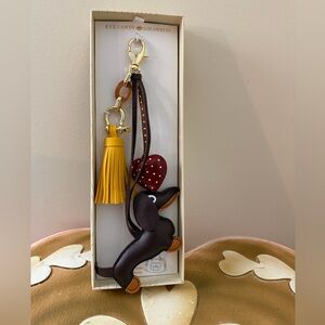 Eye Candy Los Angeles Bag Charm with Dachshund, Tassel & Heart